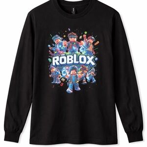 NEW Roblox Black Long Sleeve Graphic Tee